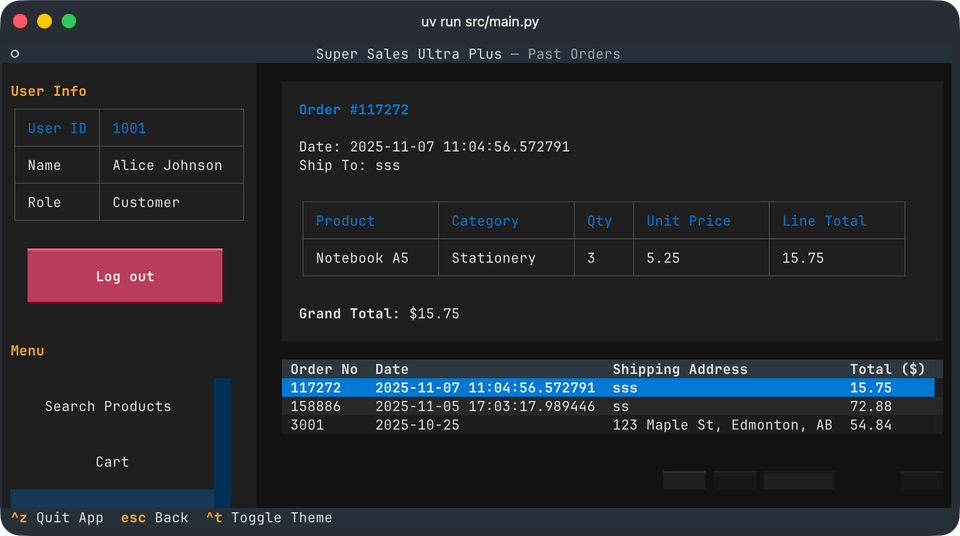 TUI Based Inventory Manager